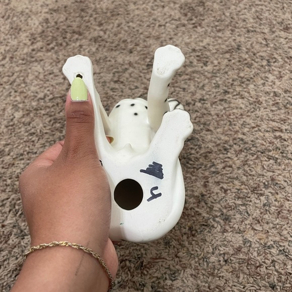 Vintage Ceramic Dalmatian Dog Figurine  Puppy Statue Black White Spotted READ - Picture 4 of 6